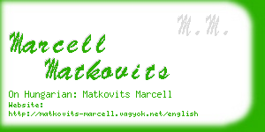 marcell matkovits business card